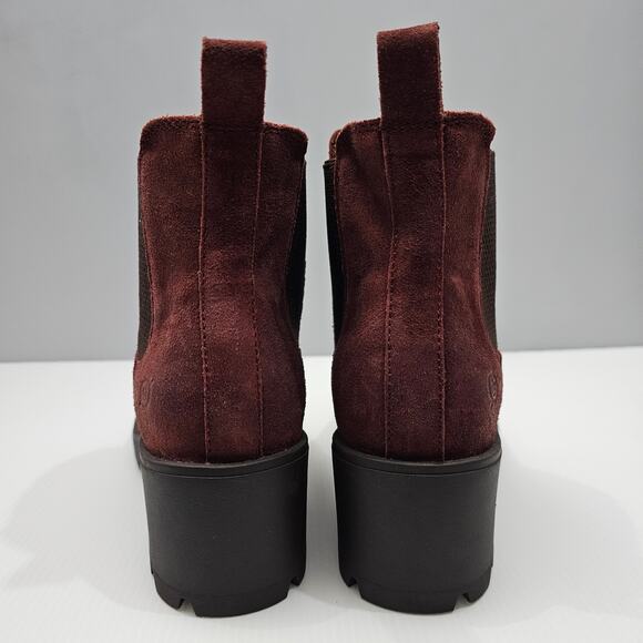 Born Graci Colors Ankle Bootie Size 8.5 Dark Brick Distressed Suede Chelsea Lug - Picture 7 of 14